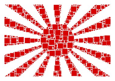 Japon yükselen güneş bileşimi kareler ve daireler