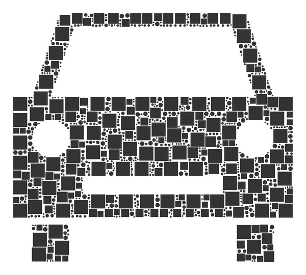 方形和圆形汽车拼贴 — 图库矢量图片