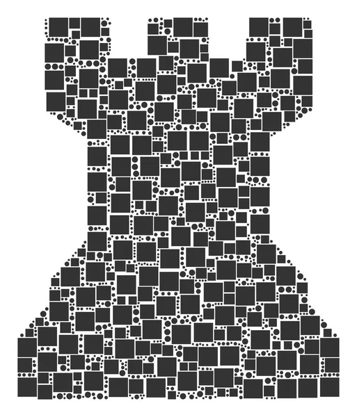 Satranç kule mozaik kareler ve daireler