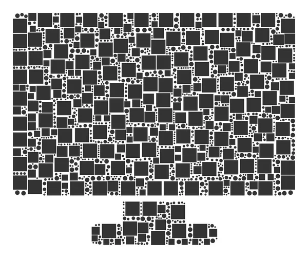 사각형 및 원형의 컴퓨터 디스플레이 모자이크 — 스톡 벡터