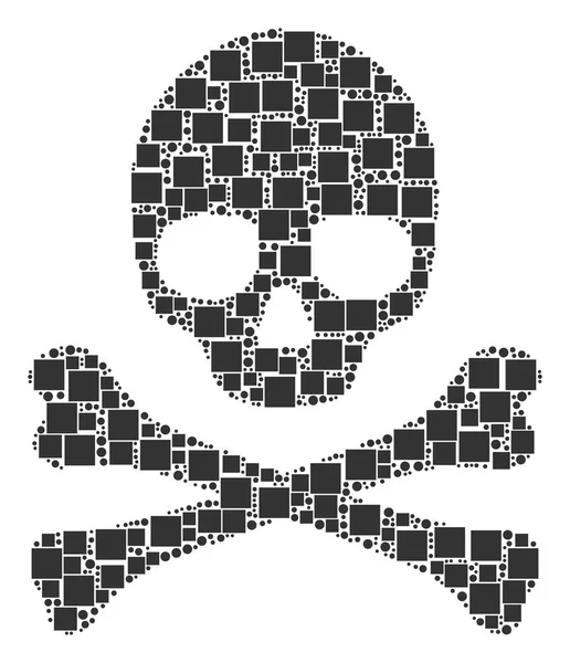 Ölüm kafatası mozaik kareler ve daireler