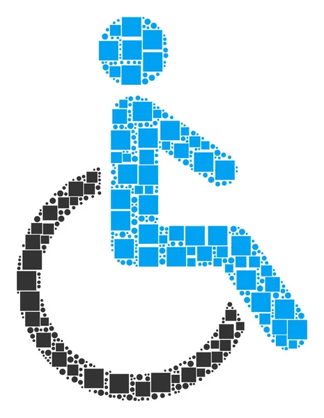 Personne handicapée Composition des carrés et des cercles — Image vectorielle