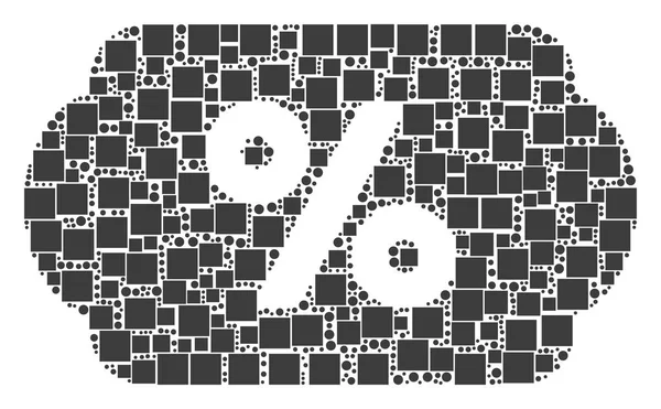 Collage de coupons de réduction de carrés et de cercles — Image vectorielle