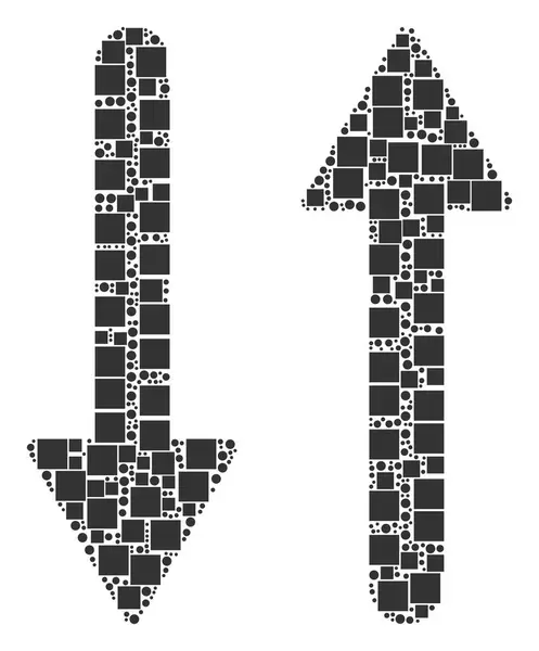 Composición de flechas de intercambio de cuadrados y círculos — Archivo Imágenes Vectoriales