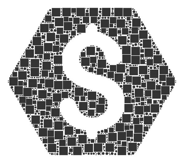 Finanční mozaika čtverce a kruhy — Stockový vektor