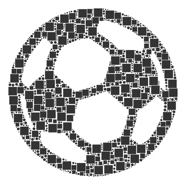 Ποδόσφαιρο μπάλα σύνθεση τετράγωνα και κύκλους — Διανυσματικό Αρχείο