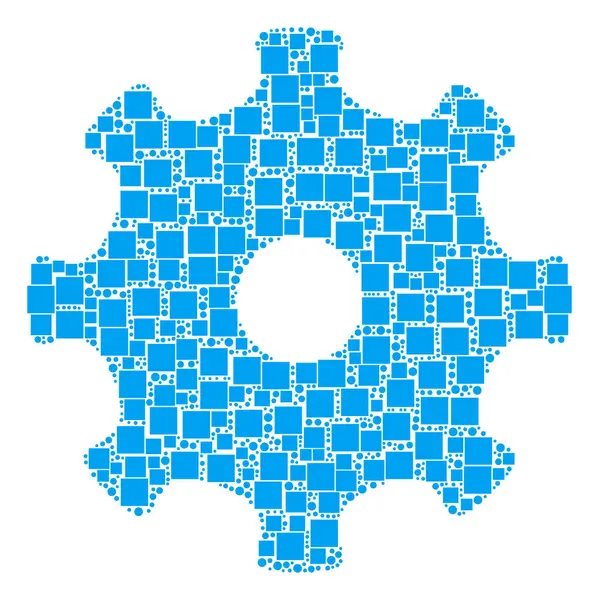 Mosaïque d'engrenages de carrés et de cercles — Image vectorielle