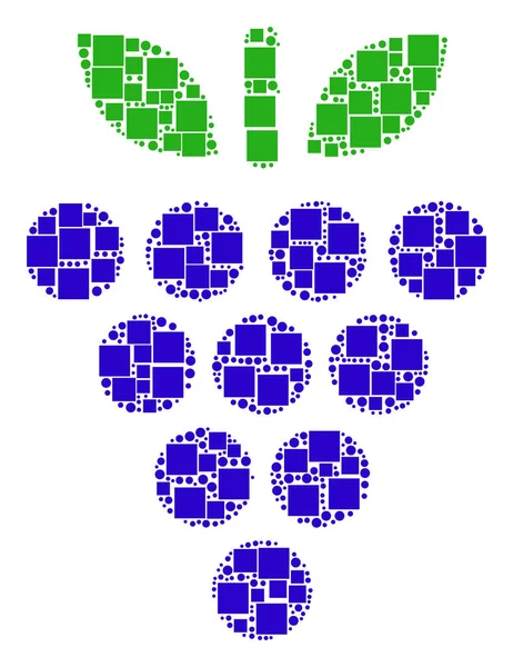 Üzüm kolaj kareler ve daireler