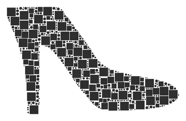 Lady Shoe Composição de Praças e Círculos — Vetor de Stock