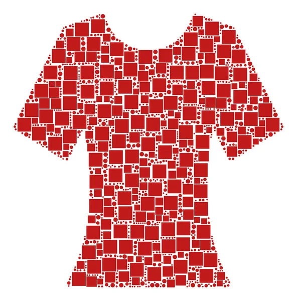 Bayan T-Shirt bileşimi kareler ve daireler — Stok Vektör