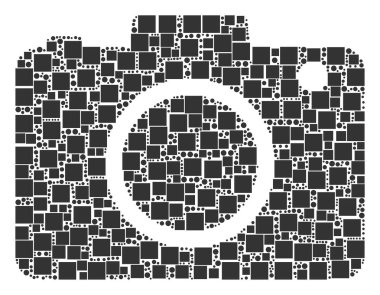 Fotoğraf kamera mozaik kareler ve daireler