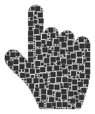 İşaretçi parmak bileşimi kareler ve daireler