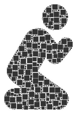 Dua eden kişi bileşimi kareler ve daireler