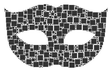 Gizlilik maskesi mozaik kareler ve daireler