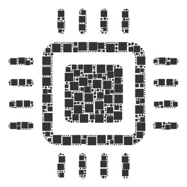 İşlemci bileşimi kareler ve daireler