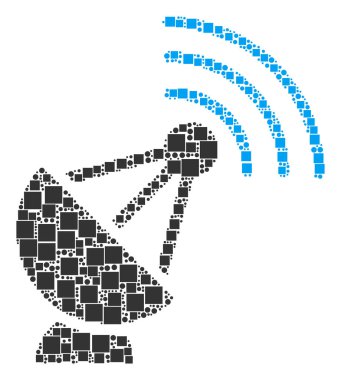 Radyo vericisi mozaik kareler ve daireler