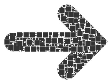 Sağ ok bileşimi kareler ve daireler