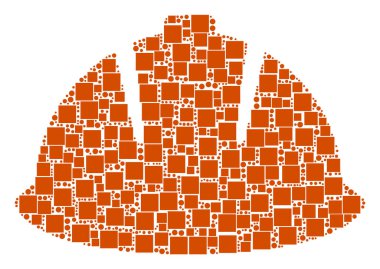 Emanet kask kolaj kareler ve daireler