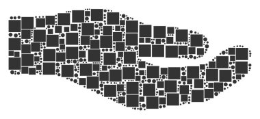 Paylaşım el mozaik kareler ve daireler