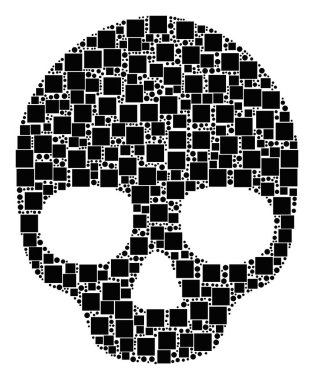 Kafatası mozaik kareler ve daireler