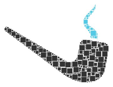 Sigara boru kolaj kareler ve daireler