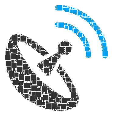 Uzay anten kolaj kareler ve daireler