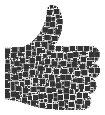 Kareler ve daireler bileşimi başparmak