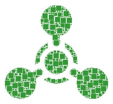 Kitle imha silahı sinir Ajan kimyasal savaş kolaj kareler ve daireler