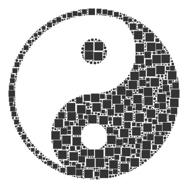 Yin Yang kolaj kareler ve daireler