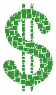 Doları kolaj kareler ve daireler