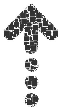 Noktalı Ok mozaik kareler ve daireler