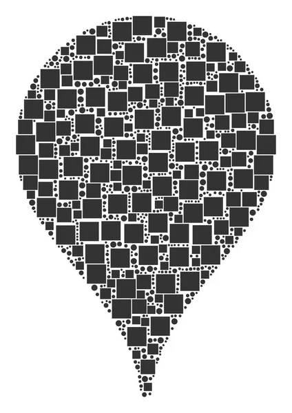 Karta pekaren Collage av fyrkanter och cirklar — Stock vektor