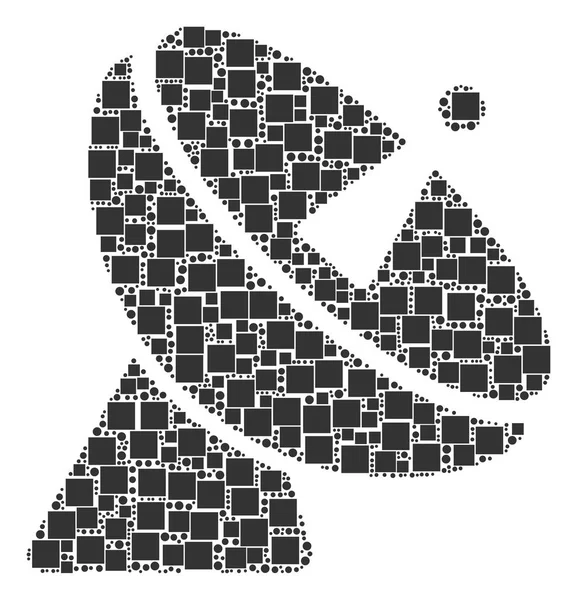 Ράδιο τηλεσκόπιο σύνθεση τετράγωνα και κύκλους — Διανυσματικό Αρχείο
