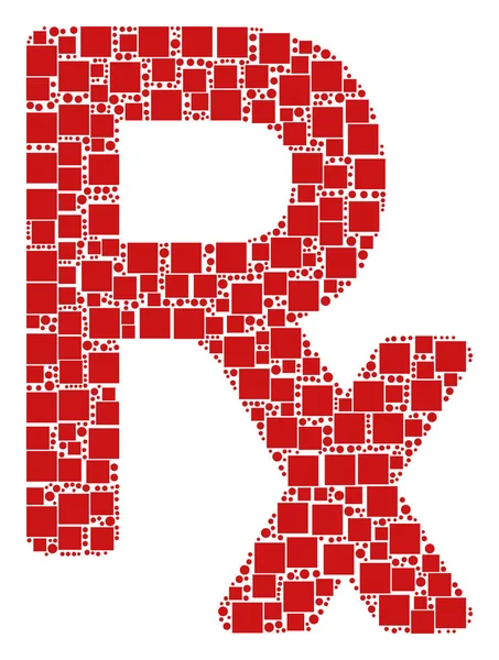 RX Symbol skład kwadratów i kół — Wektor stockowy