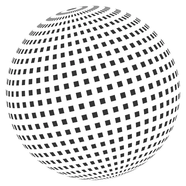 Square Dotted Abstract Sphere — Stock Vector