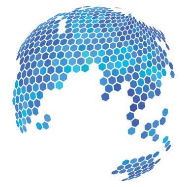 Altıgen dünya soyut Küre