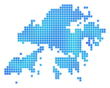 Hong Kong Map mavi noktalı