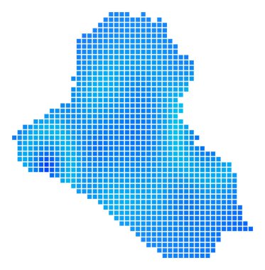 Mavi noktalı Irak Haritası
