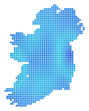 Mavi noktalı İrlanda Haritası