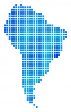 Mavi noktalı Güney Amerika harita