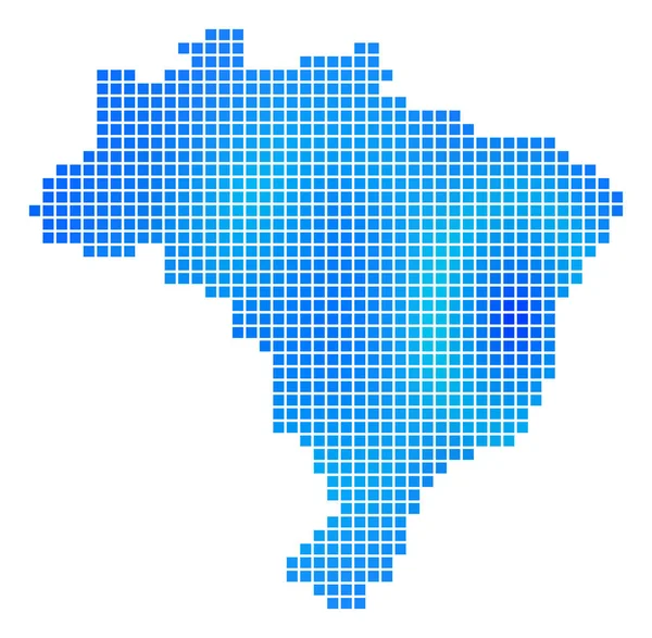 Mappa Blue Dotted Brazil — Vettoriale Stock