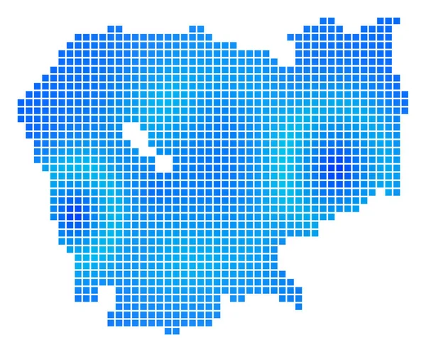 Mapa Kambodže modrá tečka — Stockový vektor