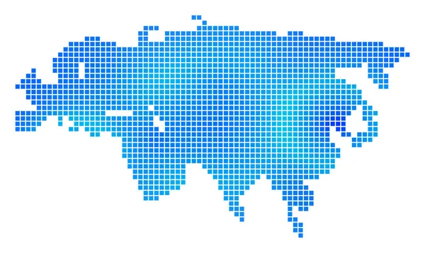 Blue Dot Europa y Asia Mapa — Vector de stock