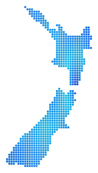 Blå prick nya Zeeland karta — Stock vektor