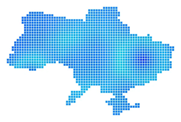 蓝色点缀乌克兰地图与克里米亚 — 图库矢量图片