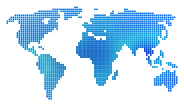 Mapa del mundo punteado azul — Vector de stock