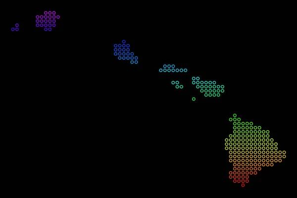 Bright Havaii öarna karta — Stock vektor