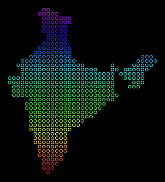 彩色印度地图 — 图库矢量图片