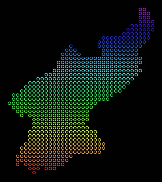 Kolorowe Korea Północna Mapa — Wektor stockowy