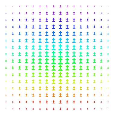Mezarlık şekli yarı ton spektral desen